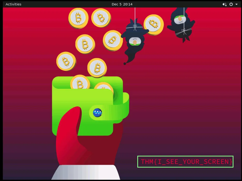 Screenshot of the result of the VNC connection.