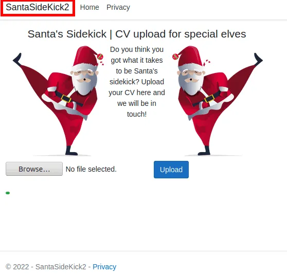 Screenshot of the web application title
