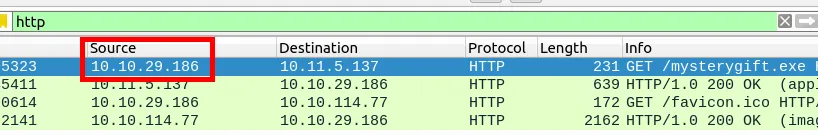 Screenshot showing the IP that downloaded the executable
