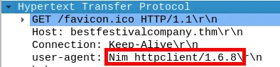 Screenshot of the user-agent header