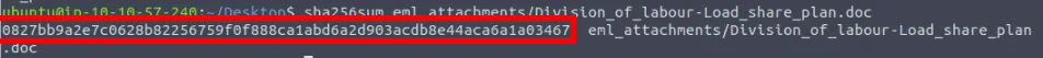 Screenshot of a SHA calculation.
