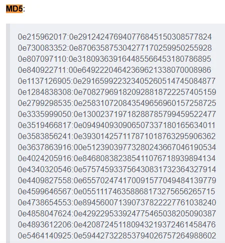 Magic MD5 hashes