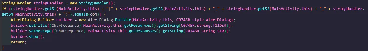 The code for MainActivity.java.