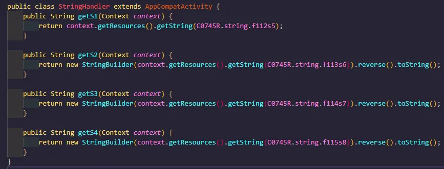 The code for StringHandler.java.