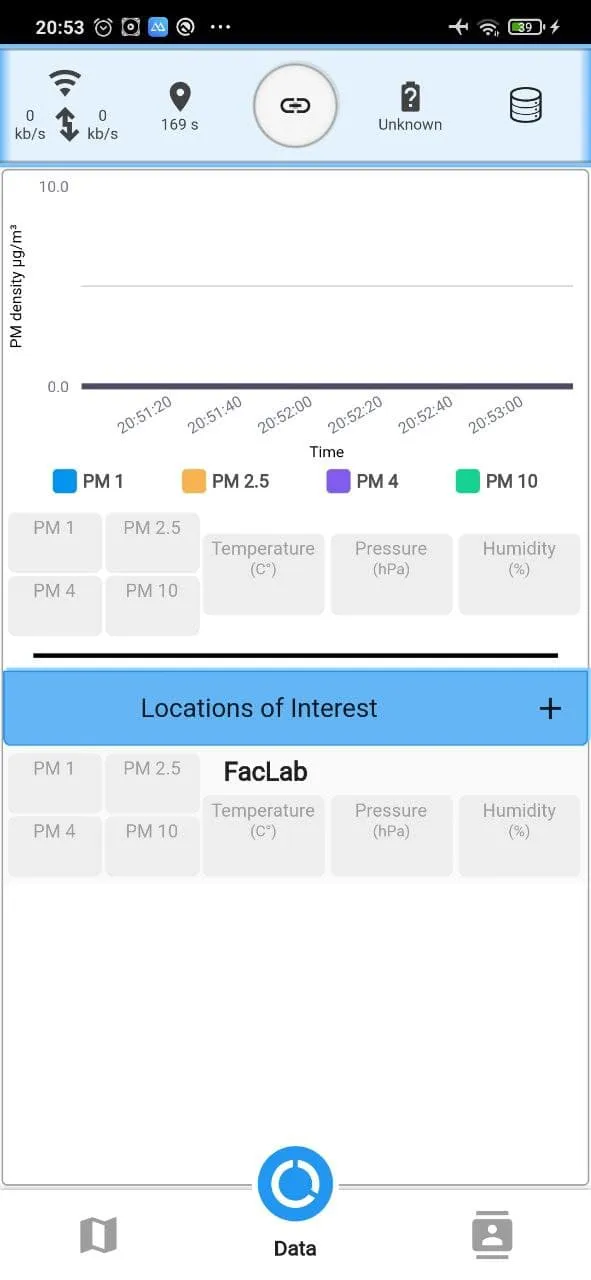 screenshot of a phone displaying the app showing data graphs