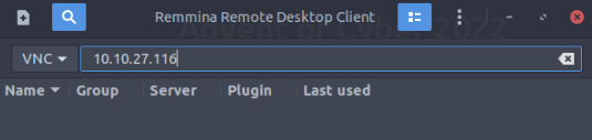 Screenshot of Remmina's interface