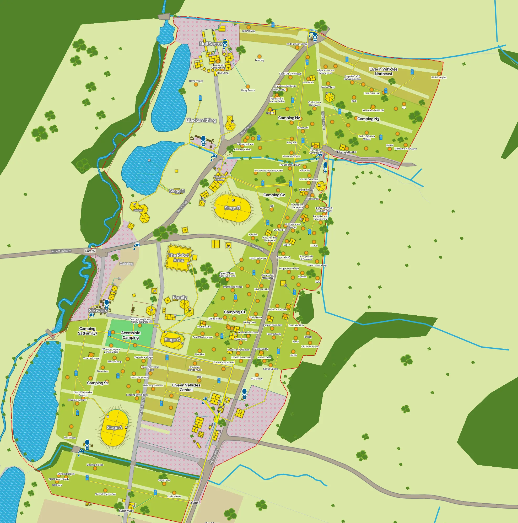spliced screenshot of the map of EMF
