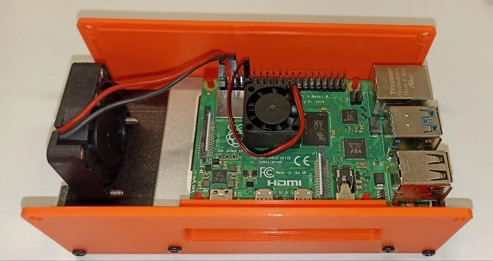 The RaspberryPi with the ventilation